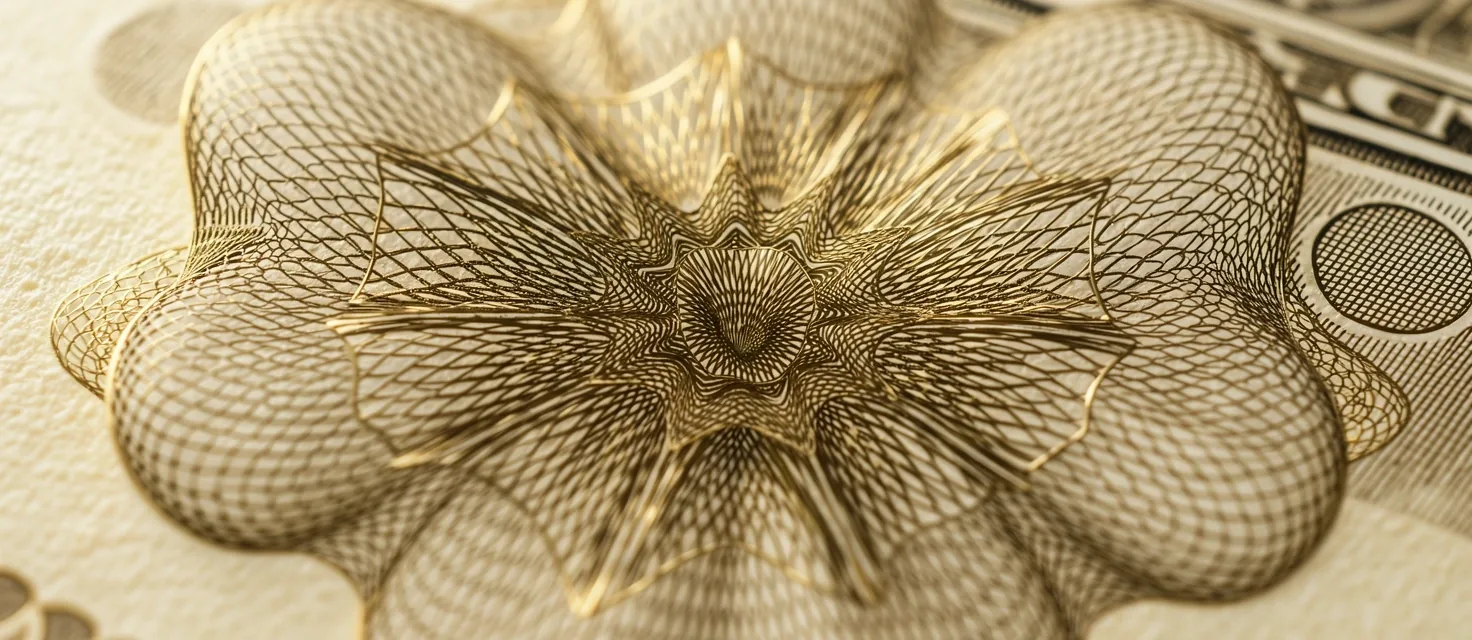 Ornamentální detail cenného papíru